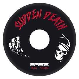 Base Unisex – Adulti Udendørs Roller BASE Outdoor Pattini PRO Sudden Death Confezione da 4 Pezzi 72 mm 84A H RTE Estremamente Resistenti, Nero, EU