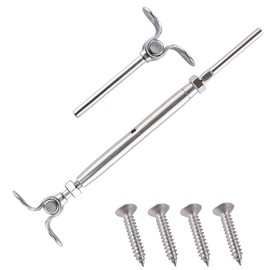 Senmit 12 Pack Stainless Steel Cable Railing Kits Fitting 1/8" Stainless Steel Cable, Toggle Turnbuckle & End for Deck Railing