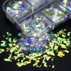 Mesiyun Nail Art Mermaid Flake Sequins 3D Acrylic Holographic Chunky