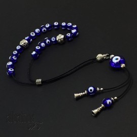 Evil Eye Collection Bracelet -Necklace - Keychain - Worry Beads - Prayer Beads -Komboloi - Begleri - Shawl - Hamsa - Handbag Holders (Handmade Evil Eye Greek Komboloi-8 mm, 21 Beads-)