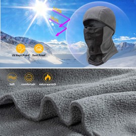 Balaclava Winter Cagoule Hiver Warm: Ski Face Mask Thermal Windproof Coldproof Gifts for Men Women, Grey