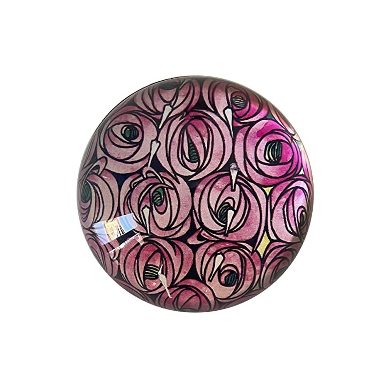 Parastone Museum Collection Domed Glass Paperweight - Mackintosh Roses Design
