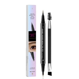 Doppelköpfiger Augenbrauenbristift - 2-in-1 Wasserfester Microblading-Effekt,Microblading Augenbrauenstift,Ultrafeine Spitze für haarähnliche Striche,Wischfest,Inklusive Spoolie-Pinsel zum Verblenden