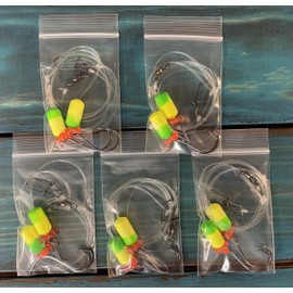 5 - Hi*Low - Pompano Rig, Surf Fishing Rig, Fishing Rigs, Double Drop Rig - Pompano, Snappers, Whiting, Drum, Spots, Etc Hand Tied w/ 30Lb Mono Line …