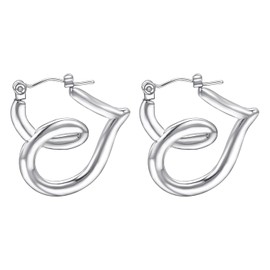 Vissen Gold Plated / Silver Heart Earrings Hanging Women's Hypoallergenic Wedding Long Earrings Fashion Jewellery, Stainless Steel