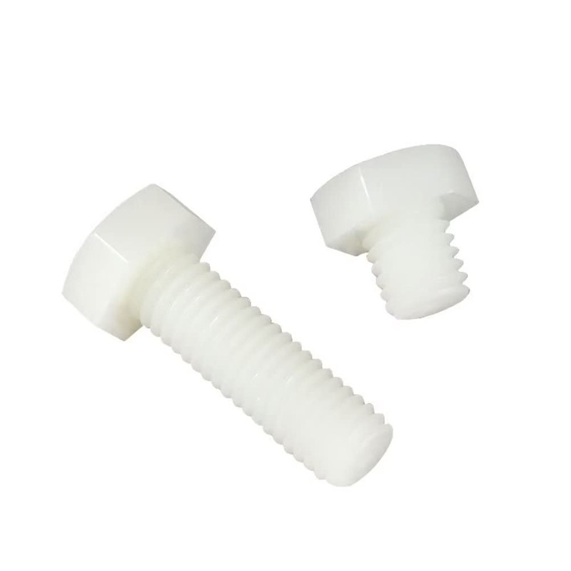 FEEIMOL Plastic Screws Nylon Hex Screws Fully Threaded Machine Screws