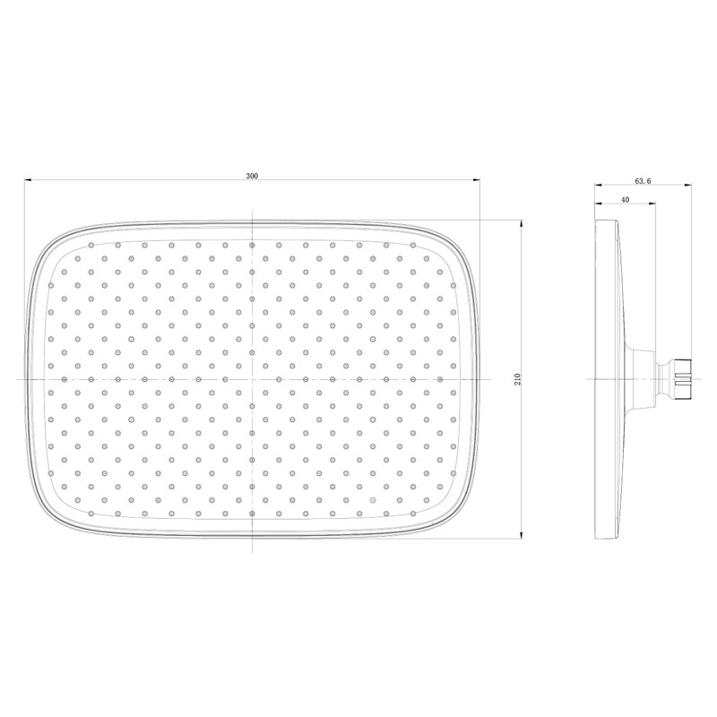 Rain Shower Head D2201E Square 30 x 21 cm Anti-limescale