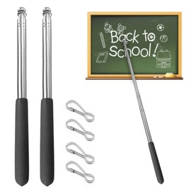 Telescopic Pole Telescopic Stick Stick Portable [Set of 2] Stainless Steel Telescopic Flag Pole Portable Teacher Telescopic Pole with Metal Ring Clasp / Flag Pole for Tour Guides / Commercial Event