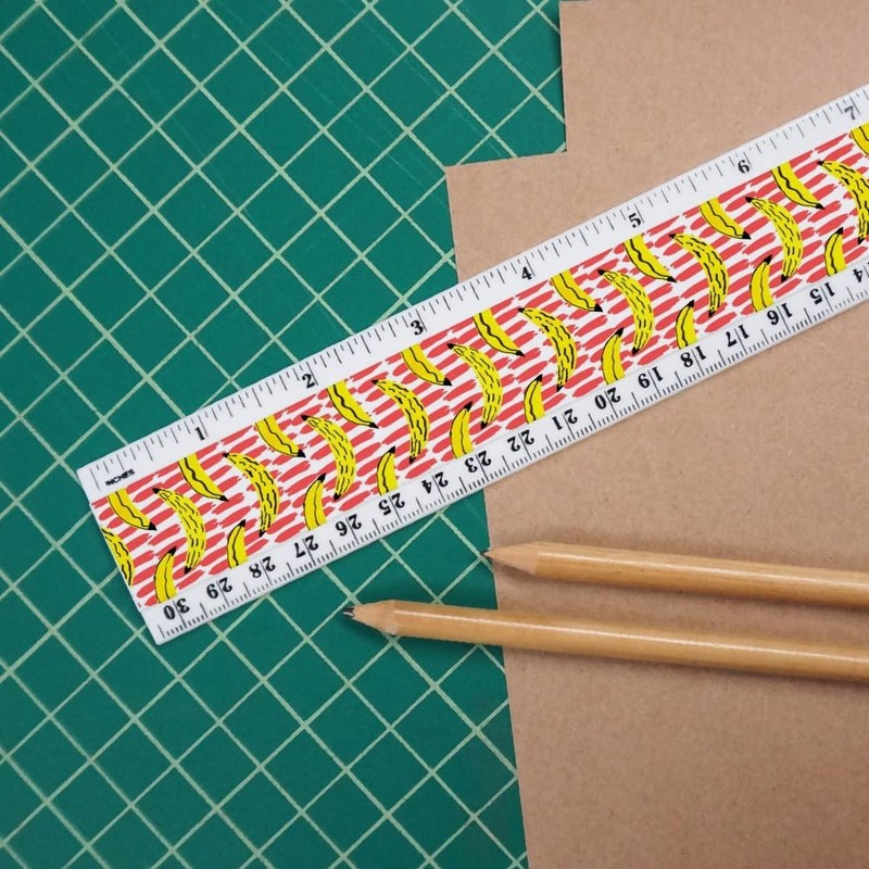 Bold Bananas Pattern 12 Inch Standard and Metric Plastic Ruler