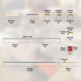 Aepiraza 3 in 1 Modular Bar Gauge Bar Clamping Tool, Modular Bar Gauge System Woodworking Scribe Circle Drawing Ruler for Inside Corner/Outside Measurements