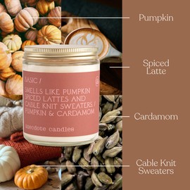 Anecdote Candles ‘Basic' Coconut Soy Wax Candle Jar | Premium Hand Poured & Long Burning | Pumpkin & Cardamom Scent | Phthalate-Free | for Home, Office, Gift - 7.8 Oz