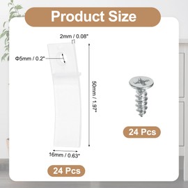sourcing map Non Slip Drawer Stops, 24 Pcs Clear PVC Plastic Drawer Stoppers with Screws for Dresser Furniture, Chest Drawers Sides, Bottom Repair Tool (1.97" x 0.63" x 0.08")