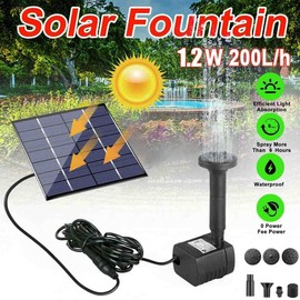Unbranded Solar Fountain Outdoor, Solar Powered Water Fountain Pump for Bird Bath, Garden