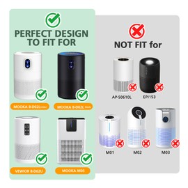 B-D02L B-D02U Pet Care Replacement Filter, Compatible with VEWIOR B-D02U Air Purifier, MOOKA B-D02L & M05 Air Purifier, 3-in-1 HEPA Filter for Pet Dander, Pet Odor, Pet Fur, Pet Hair, 2 Pack
