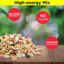 Lyric Fruit and Nut Wild Bird Seed - High Energy Wild Bird Food - Attracts Woodpeckers, Chickadees & Other Songbirds - 10 lb (Pack of 2-5 lb Bags)