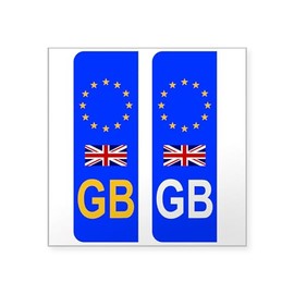 CafePress EU Number Plate Identifier for Great Britain Sticker Square Bumper Sticker Car Decal