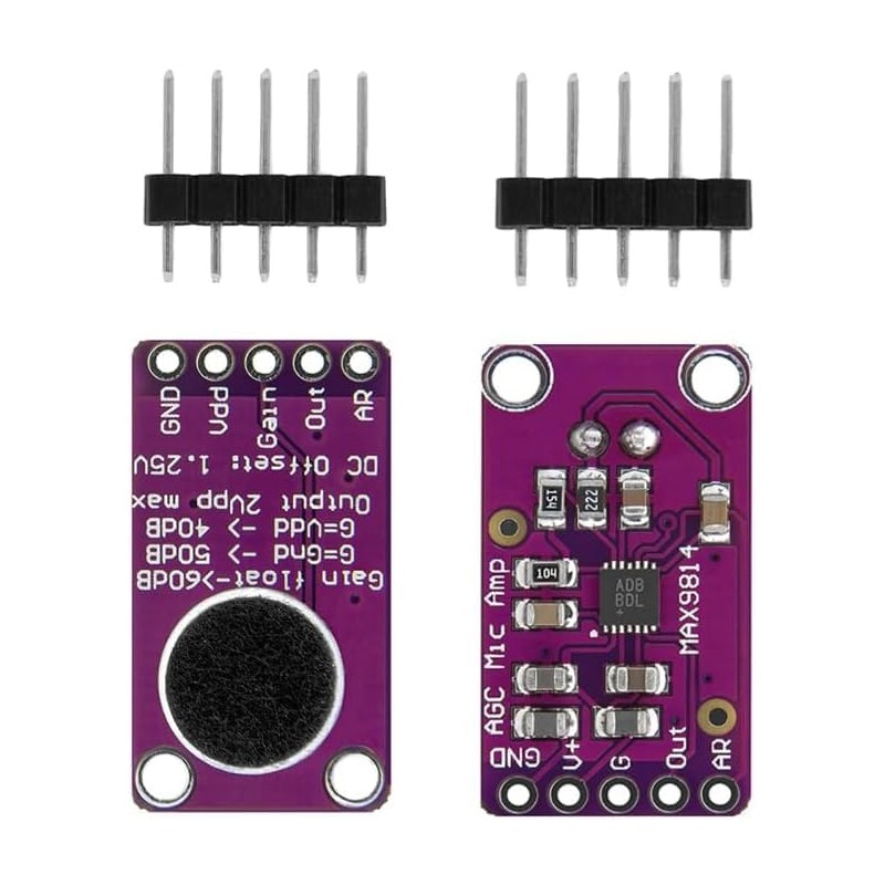 GERUI 2 Stück MAX9814 AGC Microphone Amplifier Board Compatible with