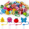 30 Pcs Different Random Straw Covers Cap,Cute Dust Proof Straw