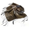 Rotfuchs Woven Scarf Checked Fashionable Brown Beige 100% Polyester R-139,