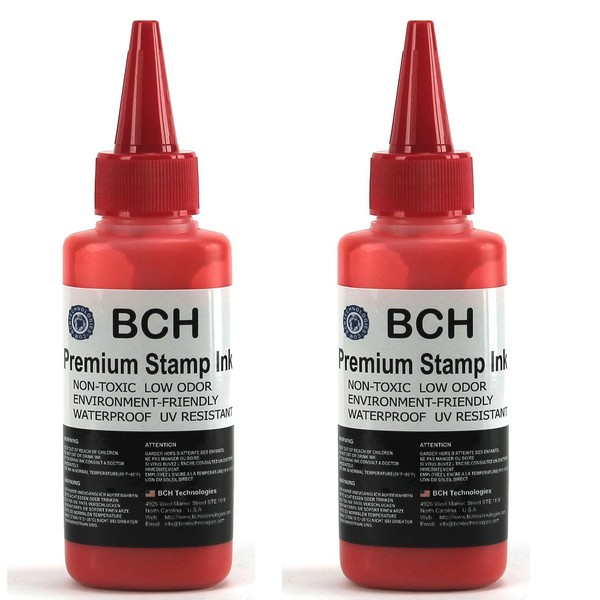 Bulk 2X Red Stamp Ink Refill by BCH - Premium