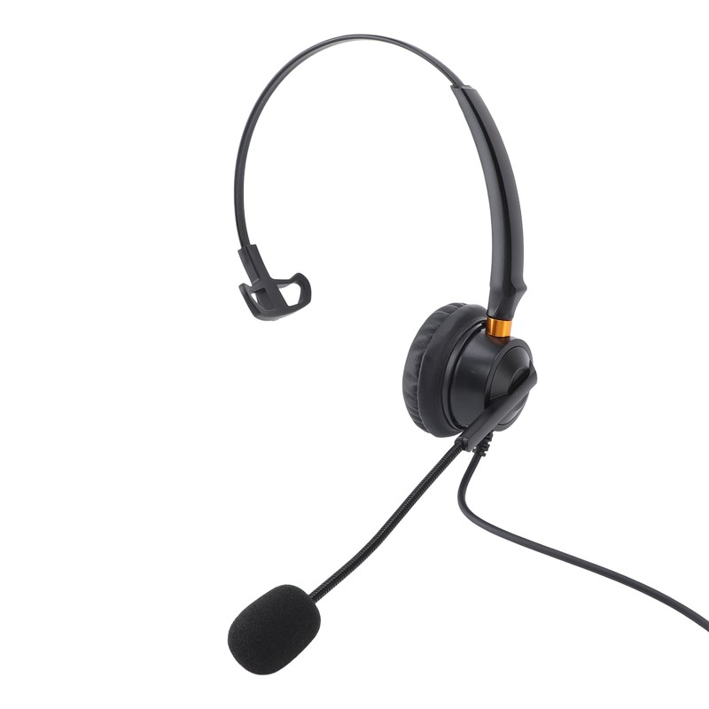 Telephone Headset with Noise Cancelling Microphone Black USB Corded Single