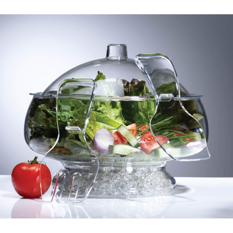 Prodyne AB-3-D Acrylic Salad Bowl & Servers, Clear