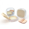 Empty Square Frosted Transparent Cushion Case with Sponge and Powder Puff Screw Fit 4ea