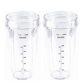 2 Pack 24oz Cup for Nutir Ninja Auto IQ Series Blenders BL450 BL480 BL481 BL482 BL490 BL640 BL642 BL680 BL682 NN100 NN101 BL2012 BL2013