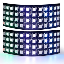 WS2812B RGB LED Digital Flexible Individually Addressable Panel Light WS2812 4X12 8X8 16X16 8X32 LED Module Matrix Screen DC5V (2Pack 4X12 96Pixels)