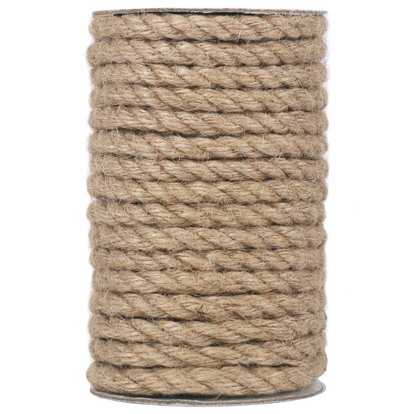 Vivifying Jute Rope, 50 Feet 8mm Natural Heavy Duty Twine
