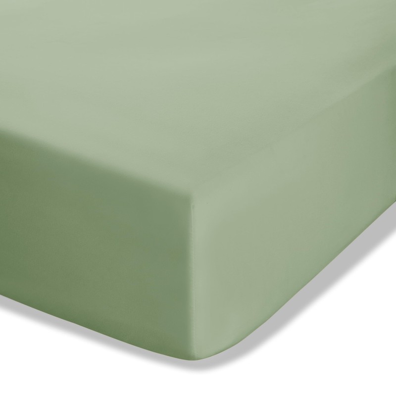 Catherine Lansfield Easy Iron Percale Combed Double Fitted Sheet Sage