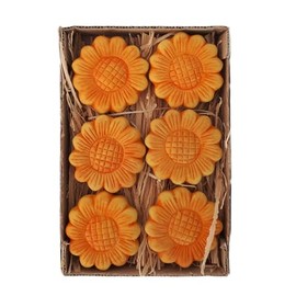 Set 6 Girasoli in Terracotta 6 cm con calamita