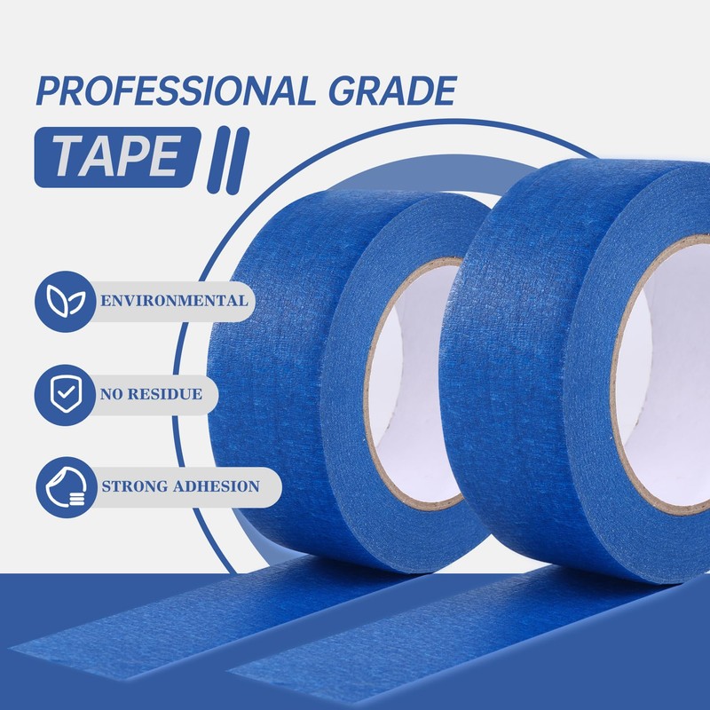 Ajedrez Blue Painters Tape 2 Inch Wide (10 Rolls -