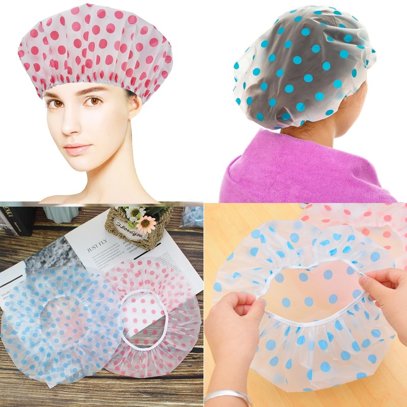 TCPENG® 3 Pack Shower Caps for Women, Waterproof Shower Caps