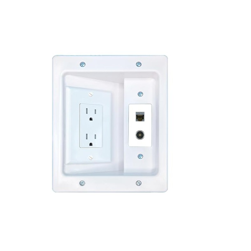 RiteAV CAT6-SHIELDED TOSLINK Recessed Wall Plate Cable Concealer Management Kit
