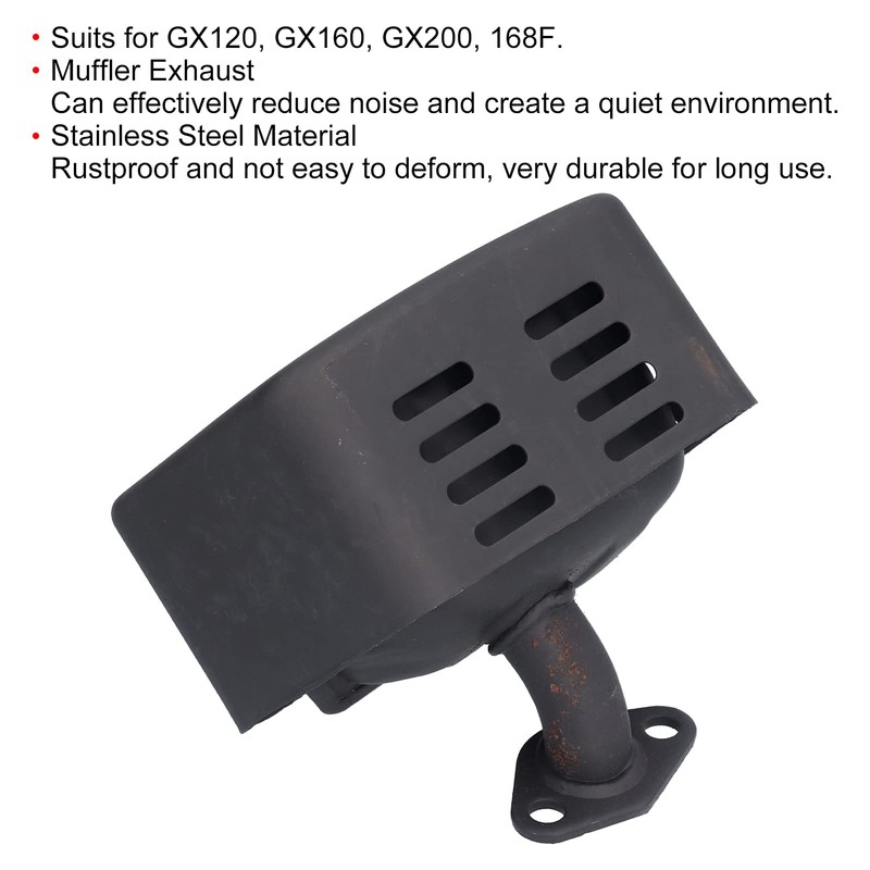 QANYEGN Exhaust Muffler Assembly, Muffler Exhaust Silencer Kit, Noise Reduction,