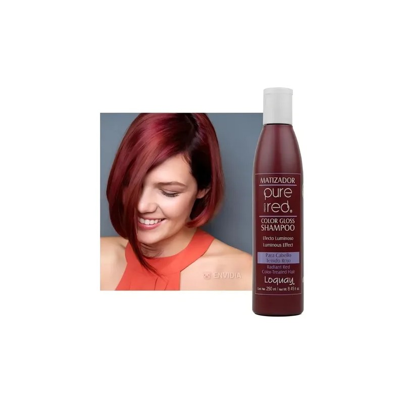 Shampoo Puré Red Matizador Cabello Teñido Rojo 250ml Loquay