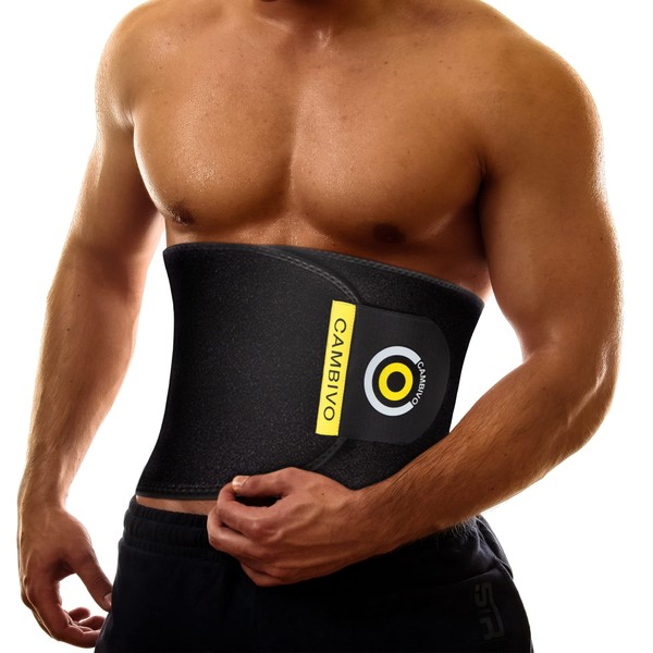 CAMBIVO Sweat belt for women and men, neoprene abdominal belt, sweat belt for men and women, flat stomach jacket for men and women, adjustable waist trainer, sauna effect, sweat