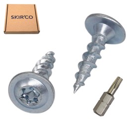 SKIR'CO (Pack of 100) Galvanised Steel 4.0 x 16mm Wood Screws Metal Screws Wafer Head Torx Head Self Tapping