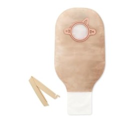 Hollister 18163 New Image 2-Piece 12” Drainable Ostomy Pouch, Pack of 10, Transparent, 2-1/4” Opening, Red Color Code