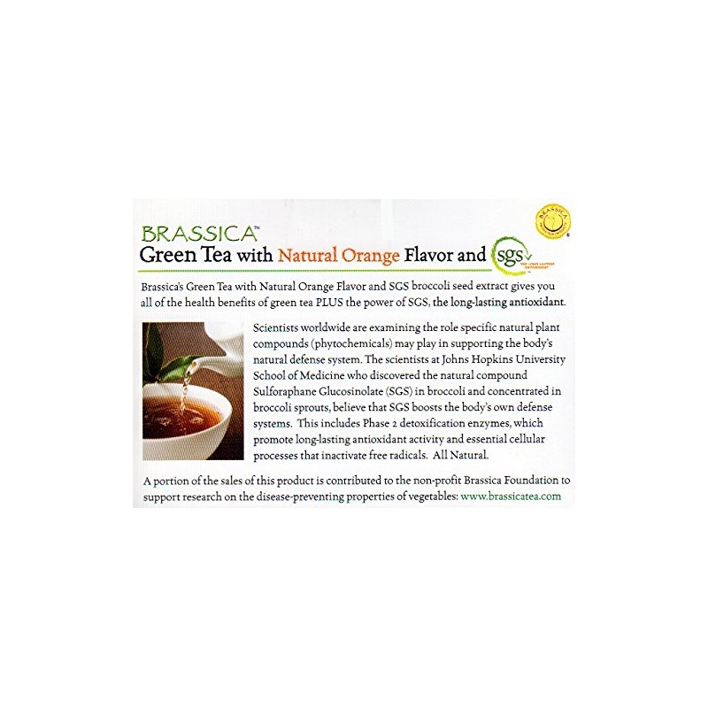 Brassica Tea Green Tea with Trubroc, Orange, 6 boxes (96