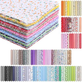 Ckhoid 100 Pcs 10 x 10 Inches Cotton Fabric Squares Patchwork Precut Quilting Fabric Bundles Layer Floral Pattern Quilting Patches for DIY Crafts Sewing Beginners Cloths Handmade Accessory