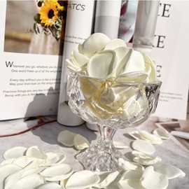 MIUINCY 200pcs Silk Rose Petals Ivory Flower Petals for Wedding Flower Girl Fake Rose Petals for Wedding Table Centerpieces Anniversary Party Dinner Table Decoration