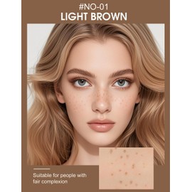 Erinde 2PCS Freckle Pen, Faux Freckle Stamp Waterproof, Fake Face Freckles Stain Makeup, Long Lasting Quick Dry Freckle Maker, Natural Lifelike Soft Dot Freck Pen, 01 Light Brown & 02 Natural Coffee