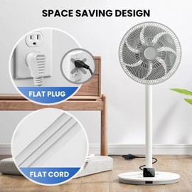 YOJOE Indoor Extension Cord, Flat Plug 3 Prong Grounded 13A Power Extension Cord, 16 Gauge Heavy Duty 6 ft White Flat Plug Extension Cord for Home, Office, 16/3 SPT-3 UL Listed