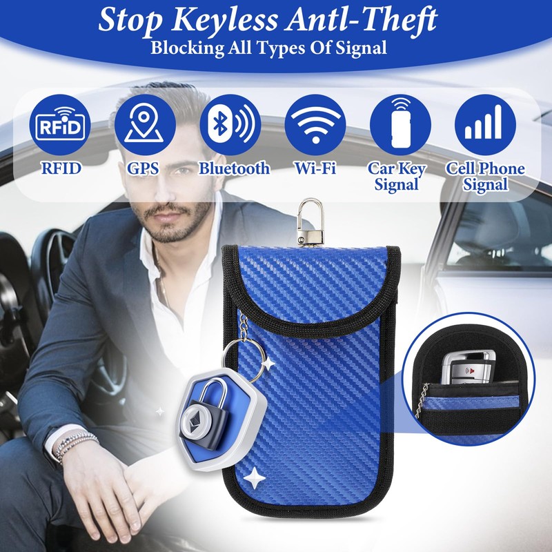 Gjinxi 2 Pcs Faraday Pouch for Car Keys, Faraday Key