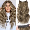 KooKaStyle Invisible Wire Hair Extensions with Transparent Headband Adjustable Size
