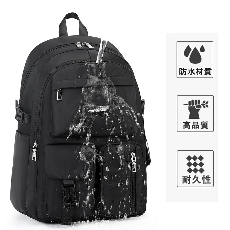 MIPOHAM Rucksack, Women's, Men's, Girls, Rucksack, 2-Layer Construction, 14 Pockets,