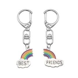 YangQian Best Friends Gifts for 2 Teens Girls Kids BFF Birthday Gifts Matching Rainbow Keychain for Women Christmas Gifts