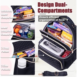 Weitars Lonchera Para Mujers,Bolsa De Almuerzo,Lonchera Aislada Para Adultos,Mochila Lonchera Para Mujer, Lonchera Termica Hombres,Bolsa De Almuerzo Reutilizable Con Correa Para El Trabajo,Playa
